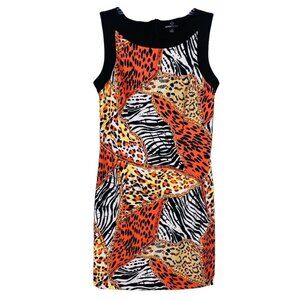 Sexy Elegant Career Dress Sleeveless Safari Animal Print Sz 8 Zebra Leopard